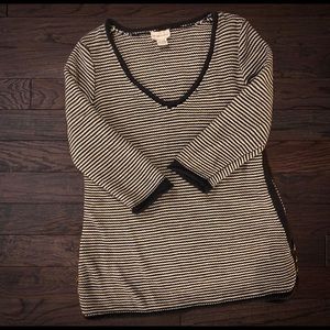 Soft Surroundings Striped V-Neck Sweater M